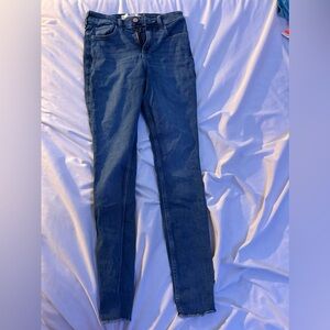 Hollister Blue Skinny Jeans with Faded Indigo Wash